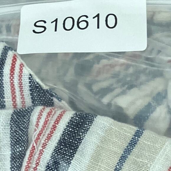 LOFT Beach Womens Romper Tan Multi Striped Linen Blend Smock Neck Flutter M - Picture 12 of 12